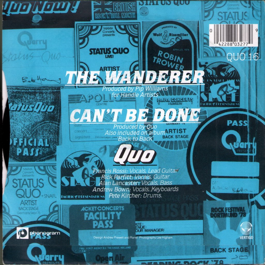 Status Quo - Wanderer - 7 Inch