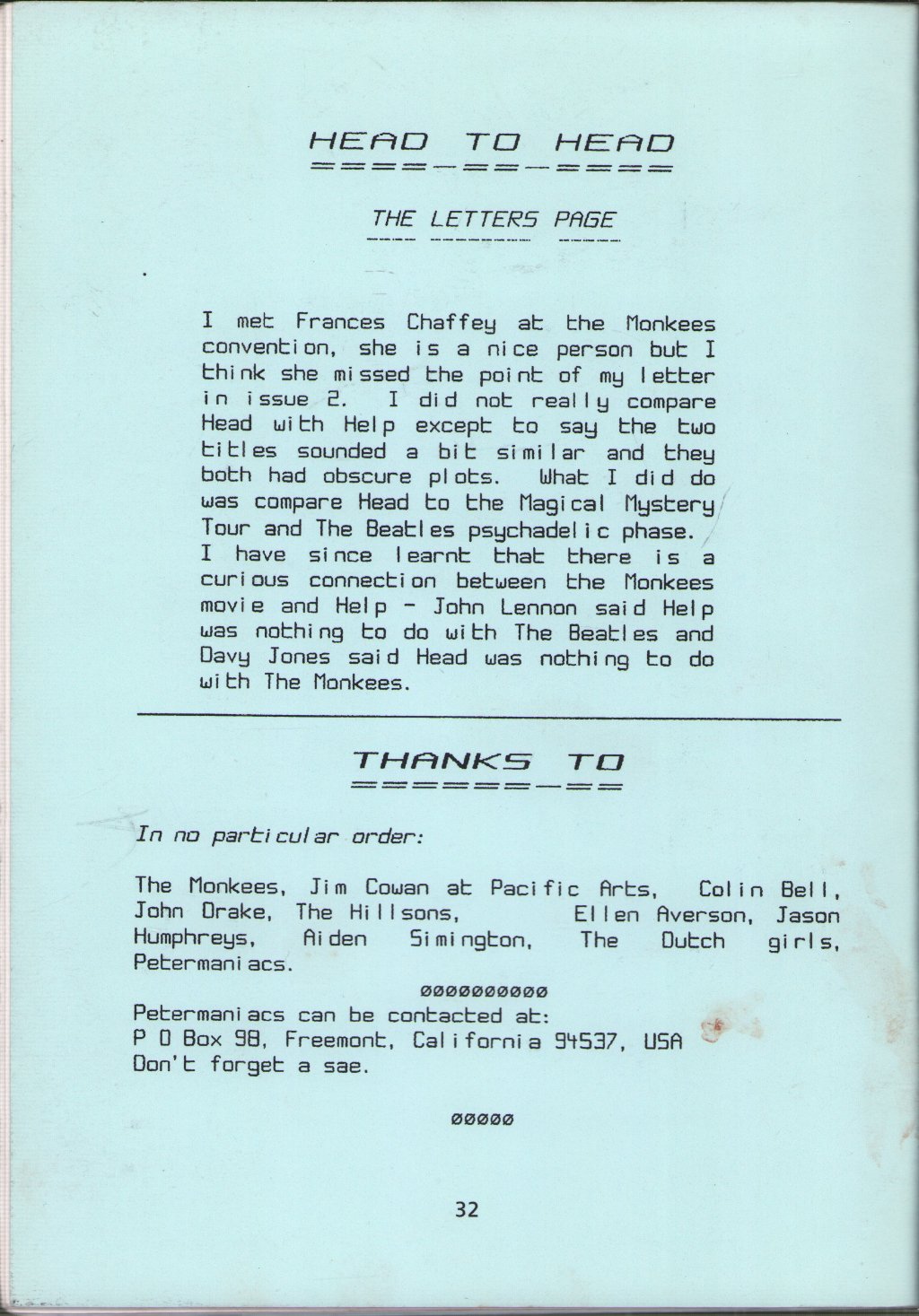 Monkees - Head Issue 4 - Fanzine