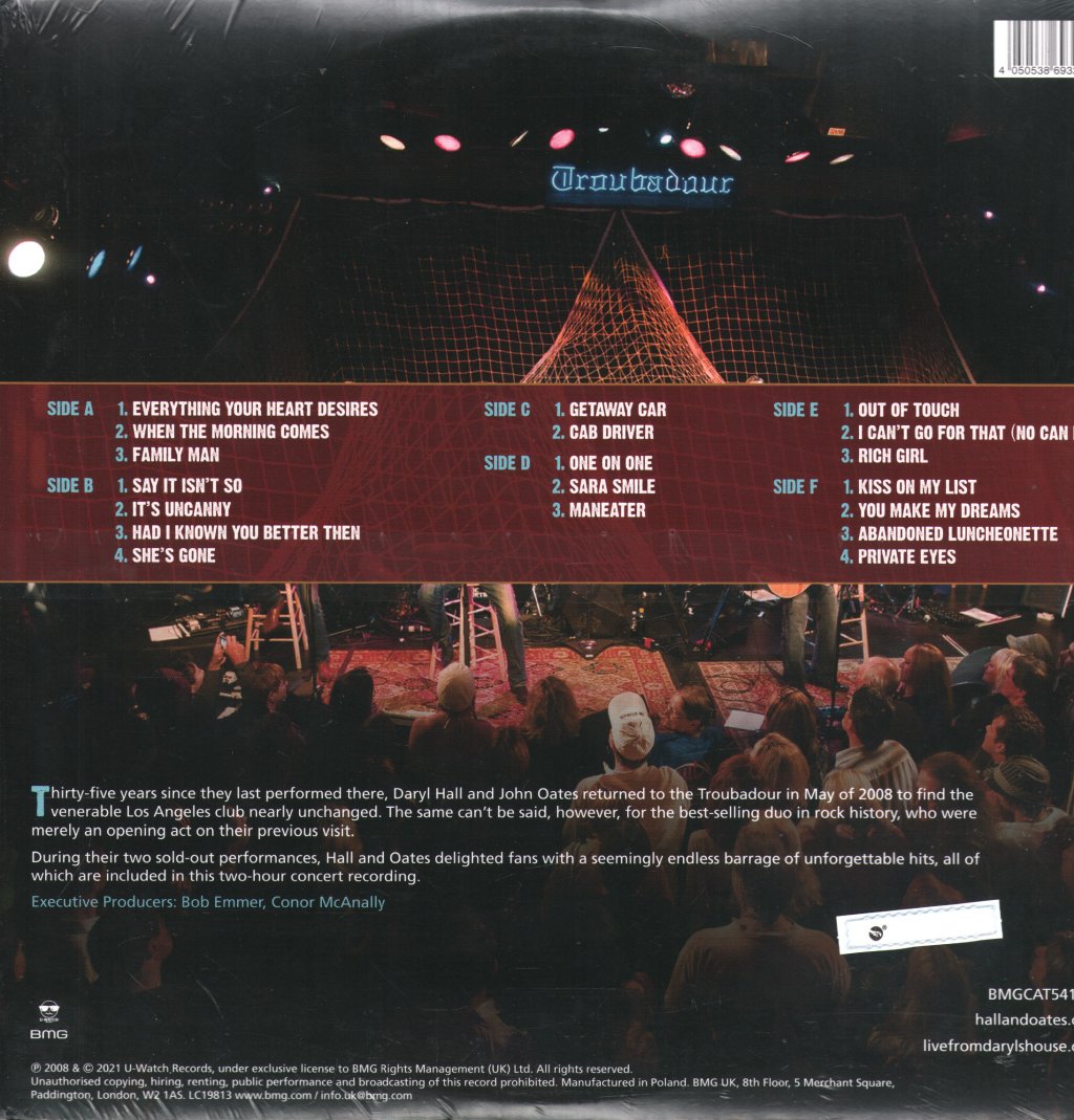 Daryl Hall & John Oates - Live At The Troubadour - Triple Lp