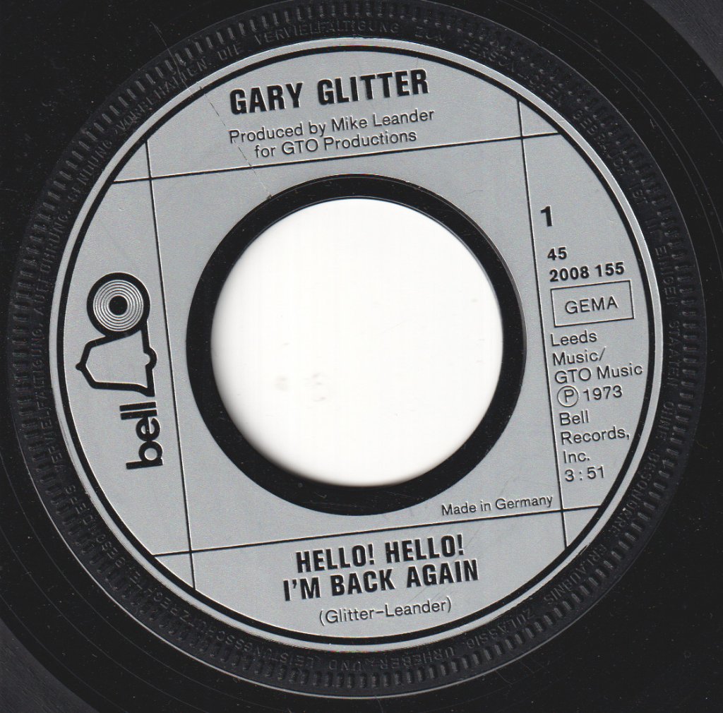 Gary Glitter - Hello! Hello! I'm Back Again - 7 Inch