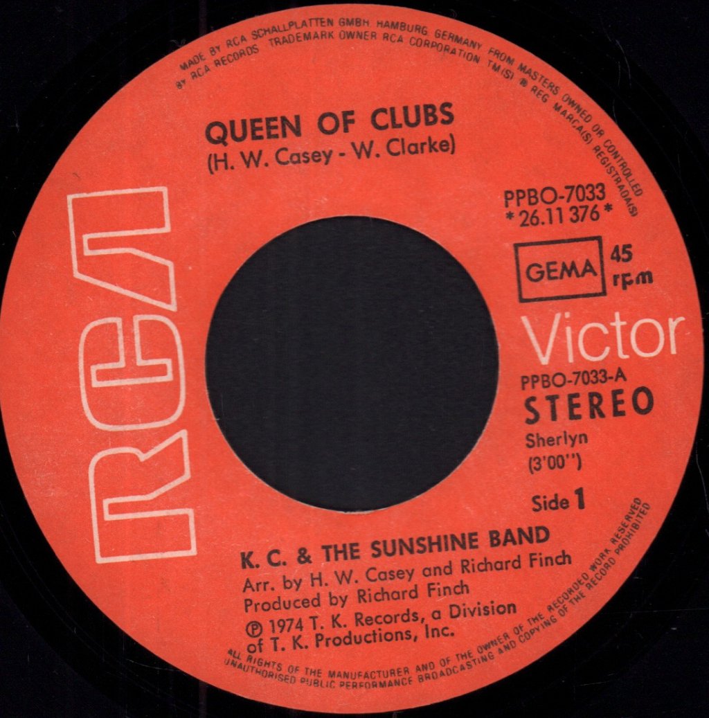 KC And The Sunshine Band - Queen Of Clubs - 7 Inch