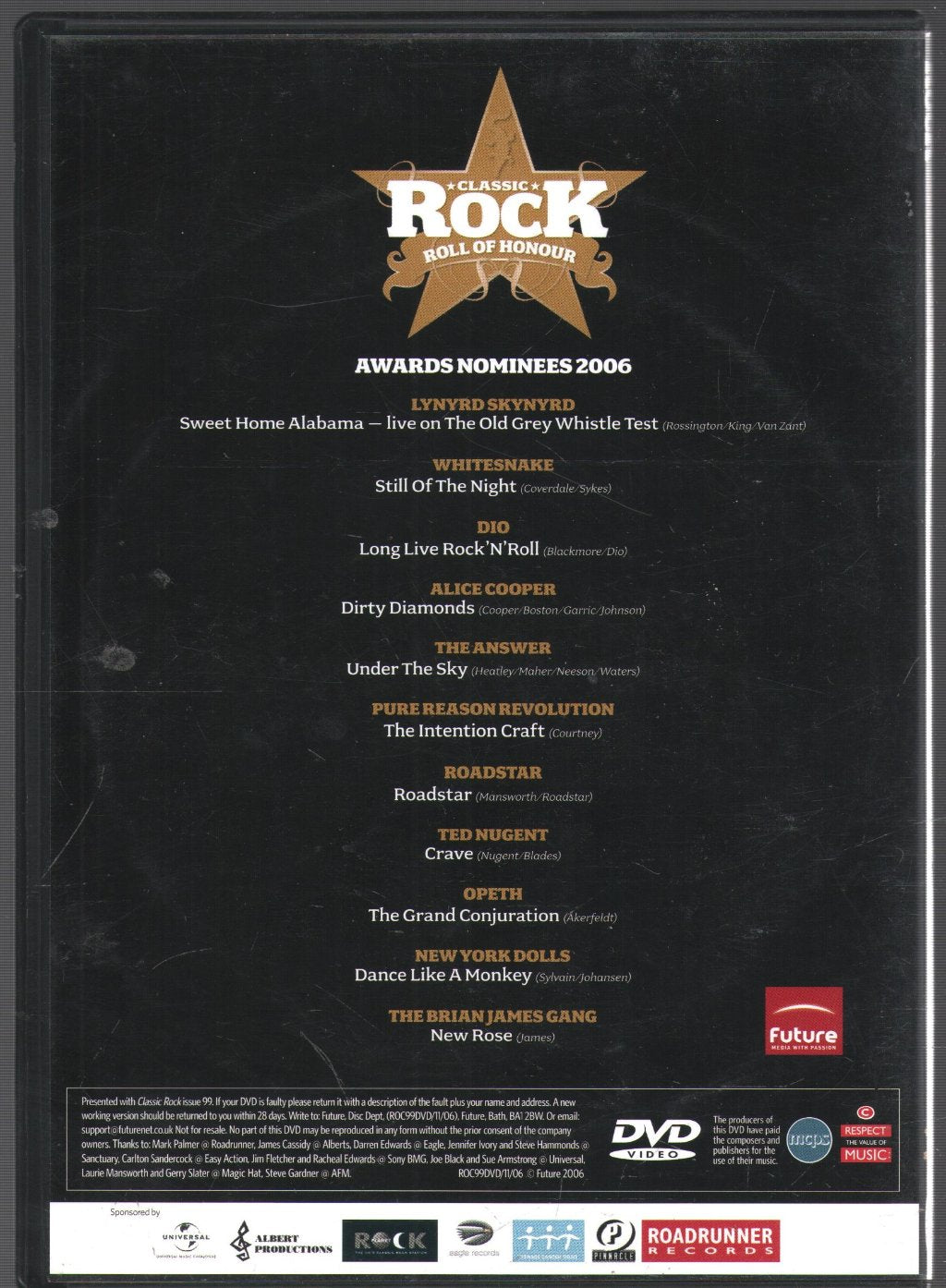 Various Artists - Classic Rock Roll Of Honour - Dvd