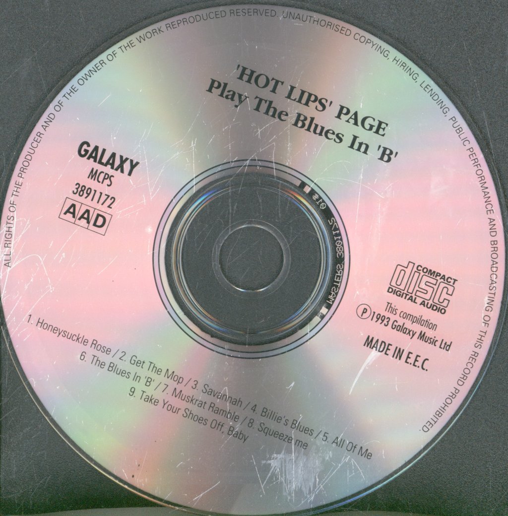 Hot Lips Page - Play The Blues In 'B' - Cd