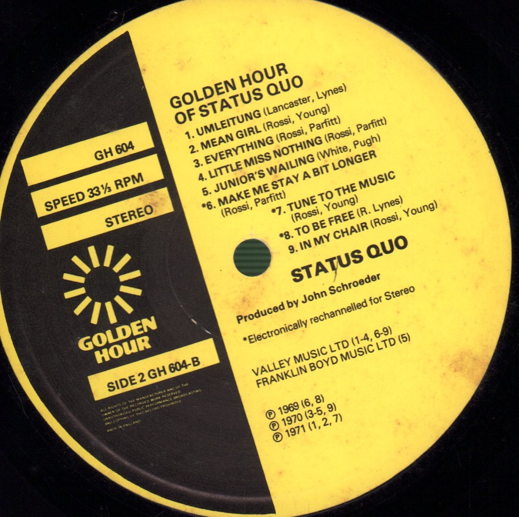 Status Quo - Down The Dustpipe - Lp