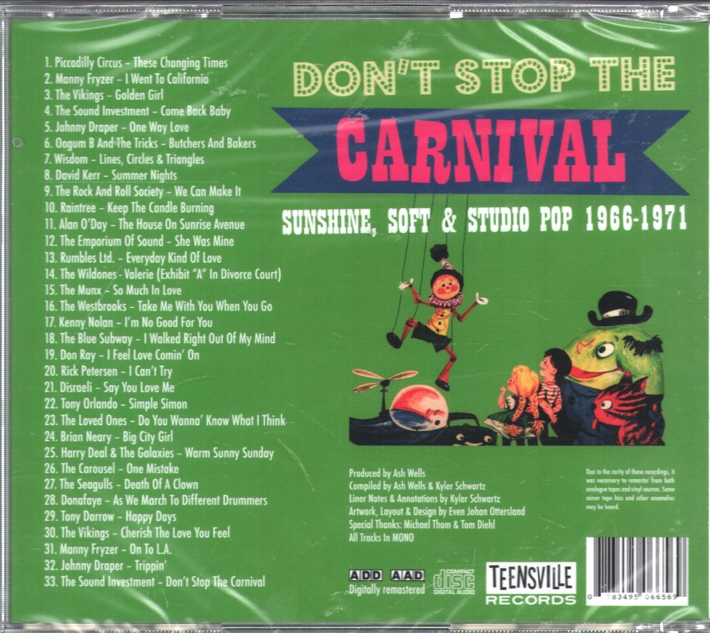 Various Artists - Don't Stop the Carnival (Sunshine, Soft & Studio Pop 1966-1971) - Cd