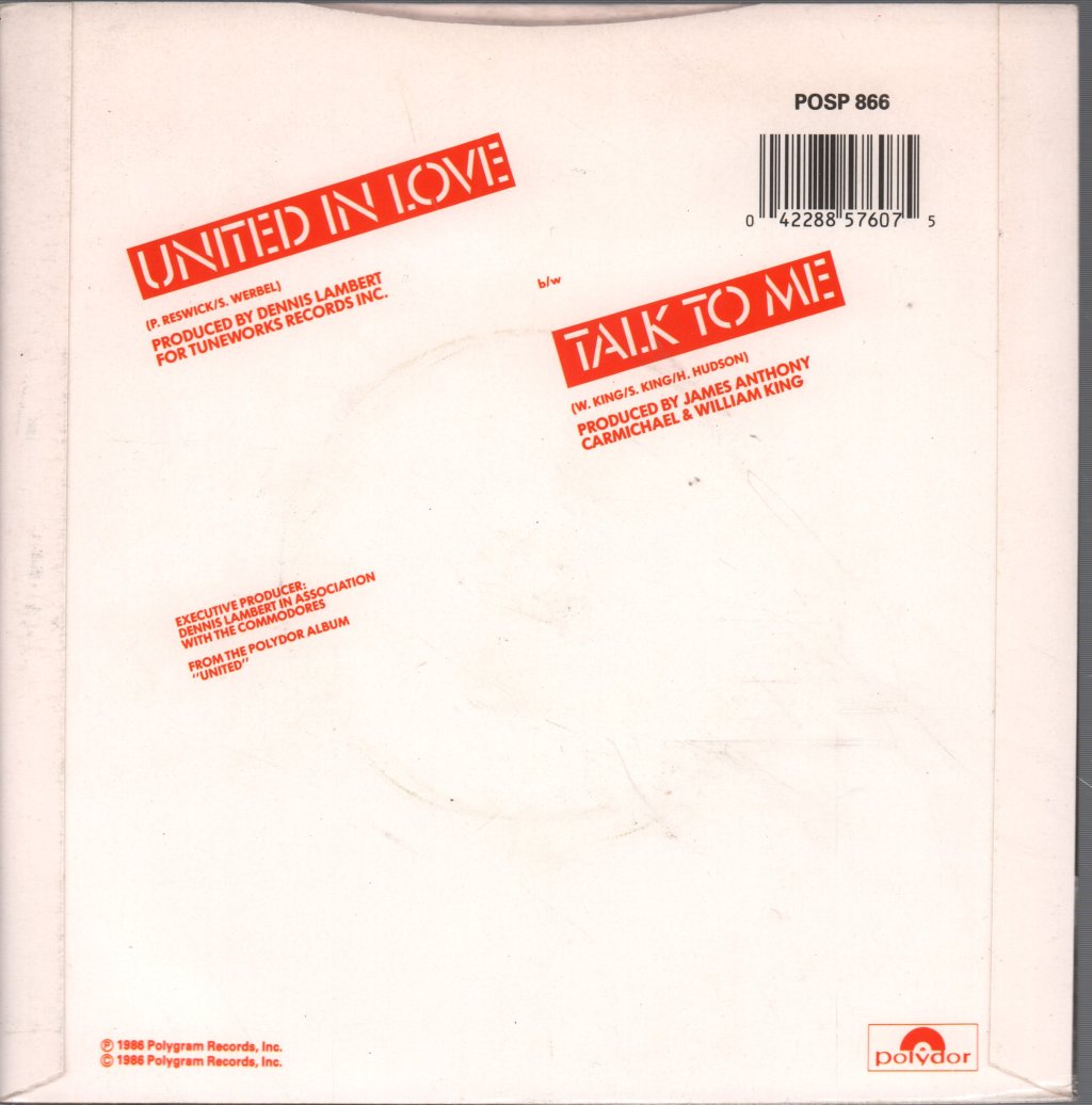 Commodores - United In Love - 7 Inch