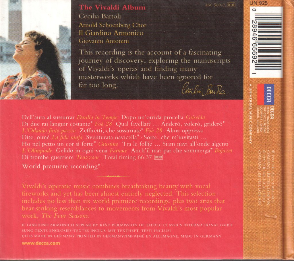 Cecilia Bartoli - Vivaldi Album - Cd