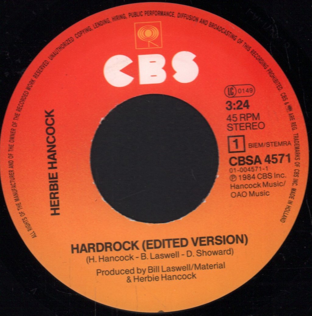 Herbie Hancock - Hardrock - 7 Inch