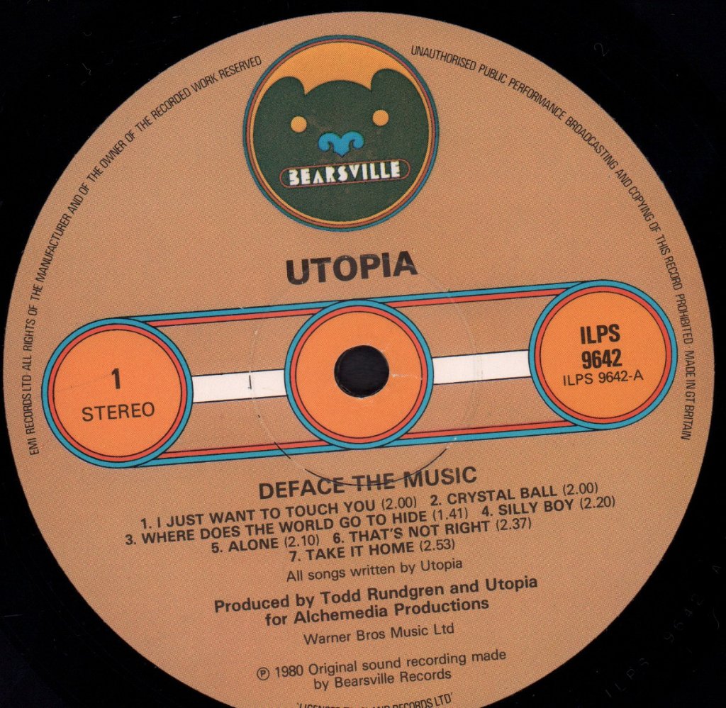 Utopia (Todd Rundgren) - Deface The Music - Lp