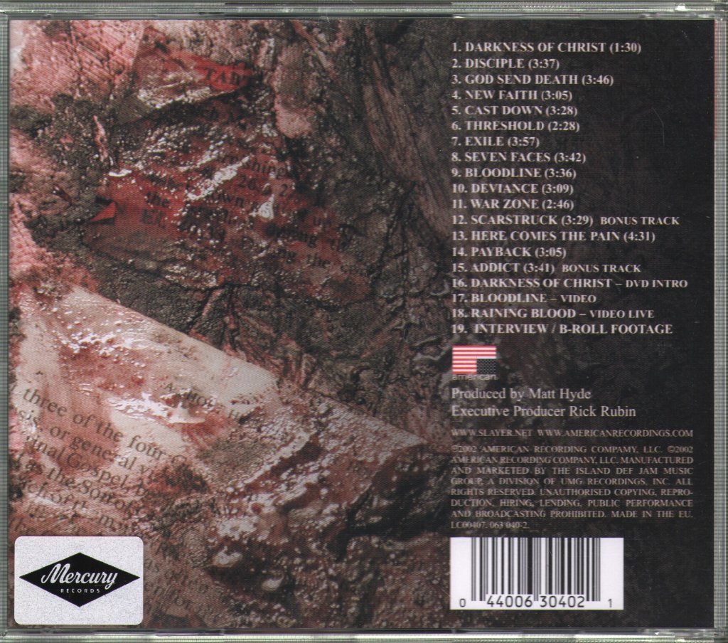Slayer - God Hates Us All - Cd
