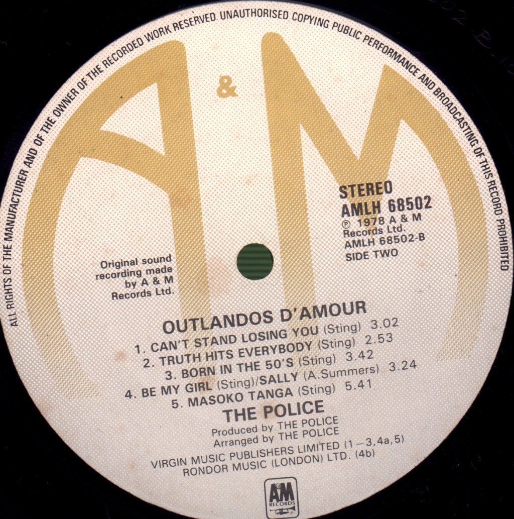 Police - Outlandos D'amour - Lp