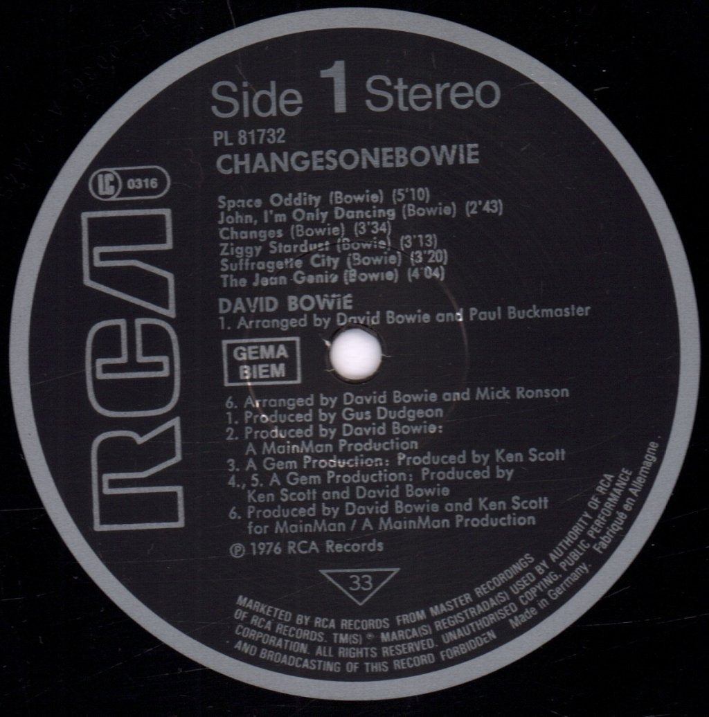 David Bowie - Changes One - Lp