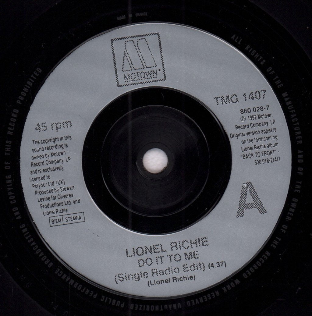 Lionel Richie - Do It To Me - 7 Inch