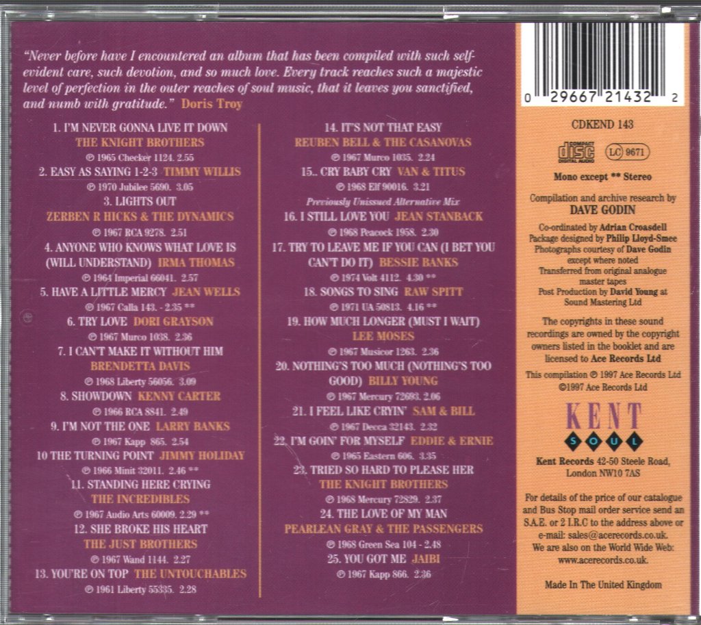Various Artists - Dave Godin's Deep Soul Treasures - Cd