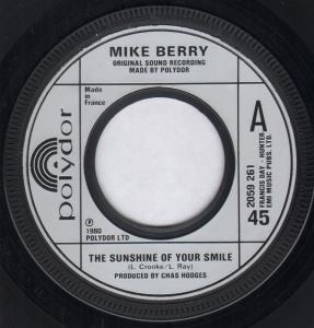 Mike Berry - Sunshine Of Your Smile - 7 Inch