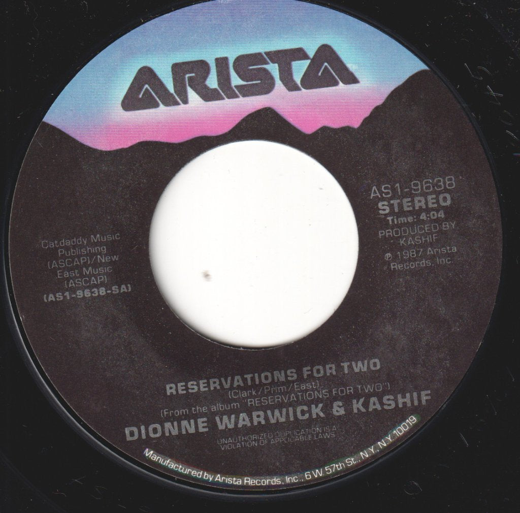 Dionne Warwick And Kashif - Reservations For Two - 7 Inch