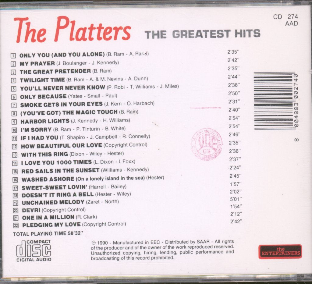 Platters - Greatest Hits - Cd
