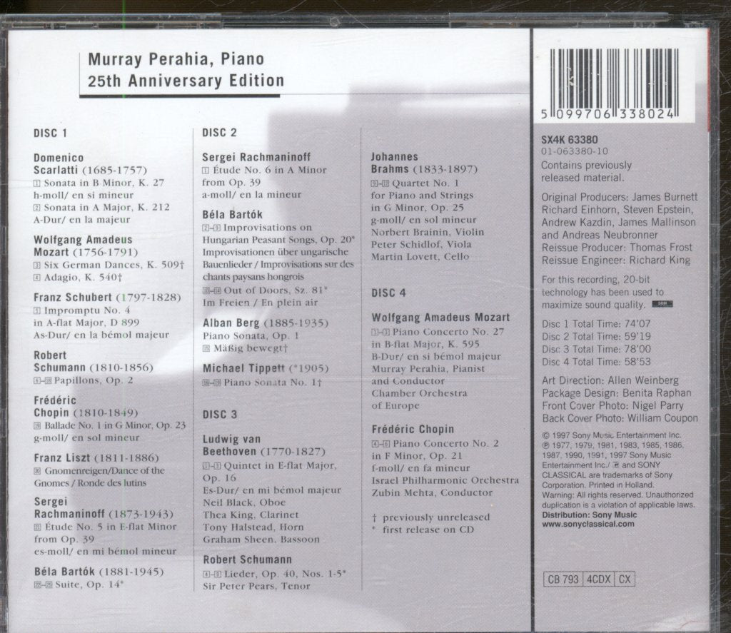 Murray Perahia - 25th Anniversary Edition - Cd Set