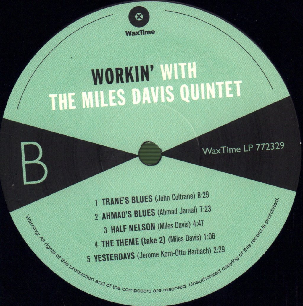 Miles Davis Quintet - Workin’ With The Miles Davis Quintet - Lp