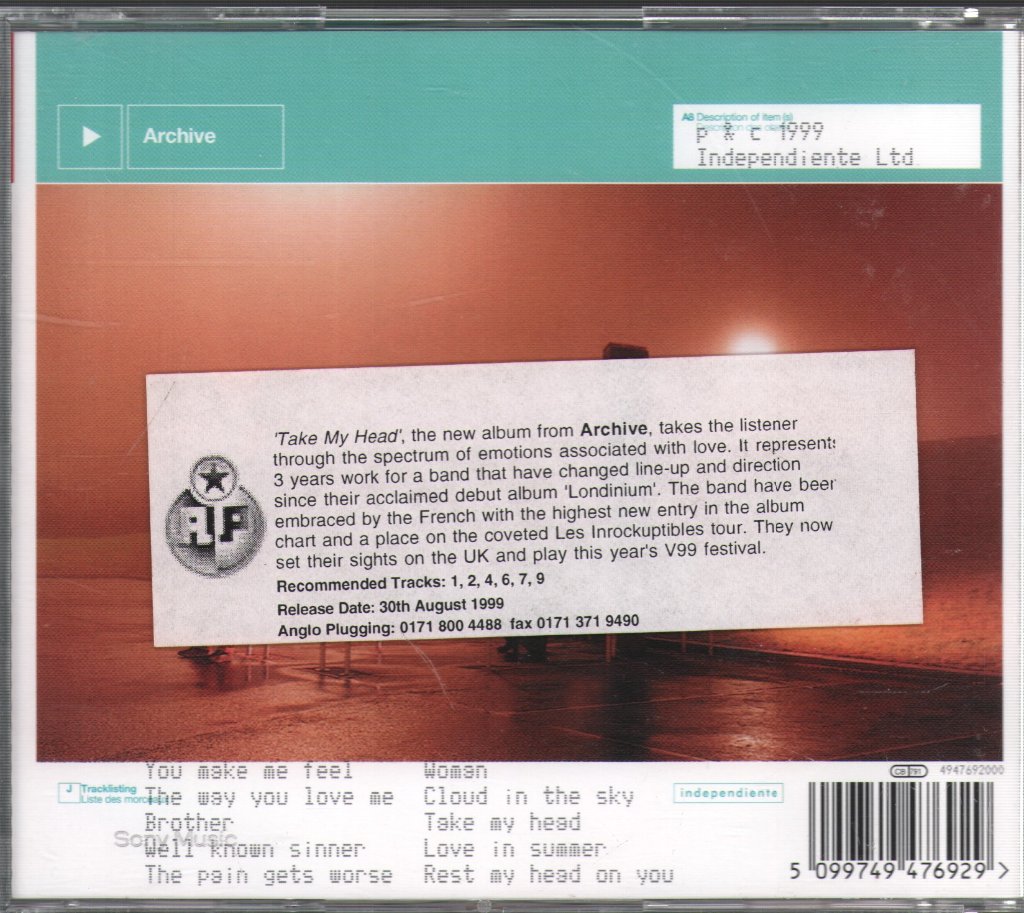 Archive - Take My Head - Cd
