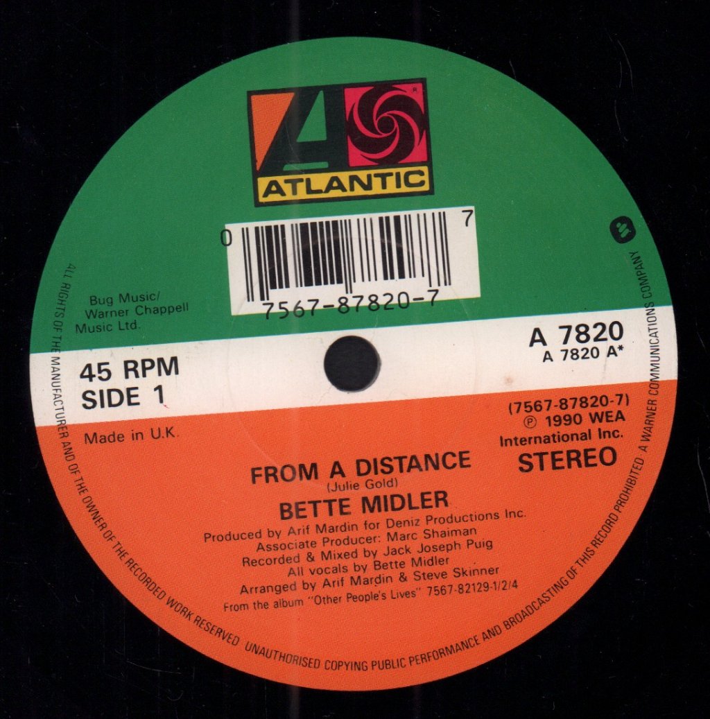 Bette Midler - From A Distance - 7 Inch