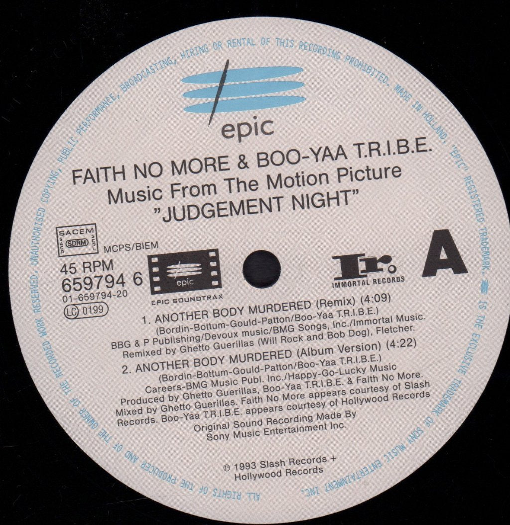 Faith No More And The Boo Yaa Tribe - Another Body Murdered - 12 Inch