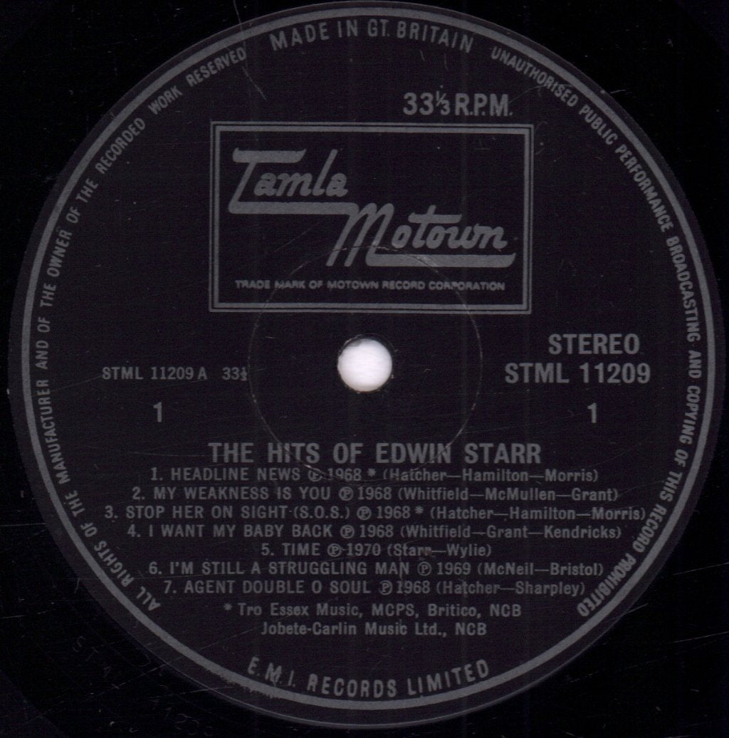 Edwin Starr - Hits Of Edwin Starr - Lp