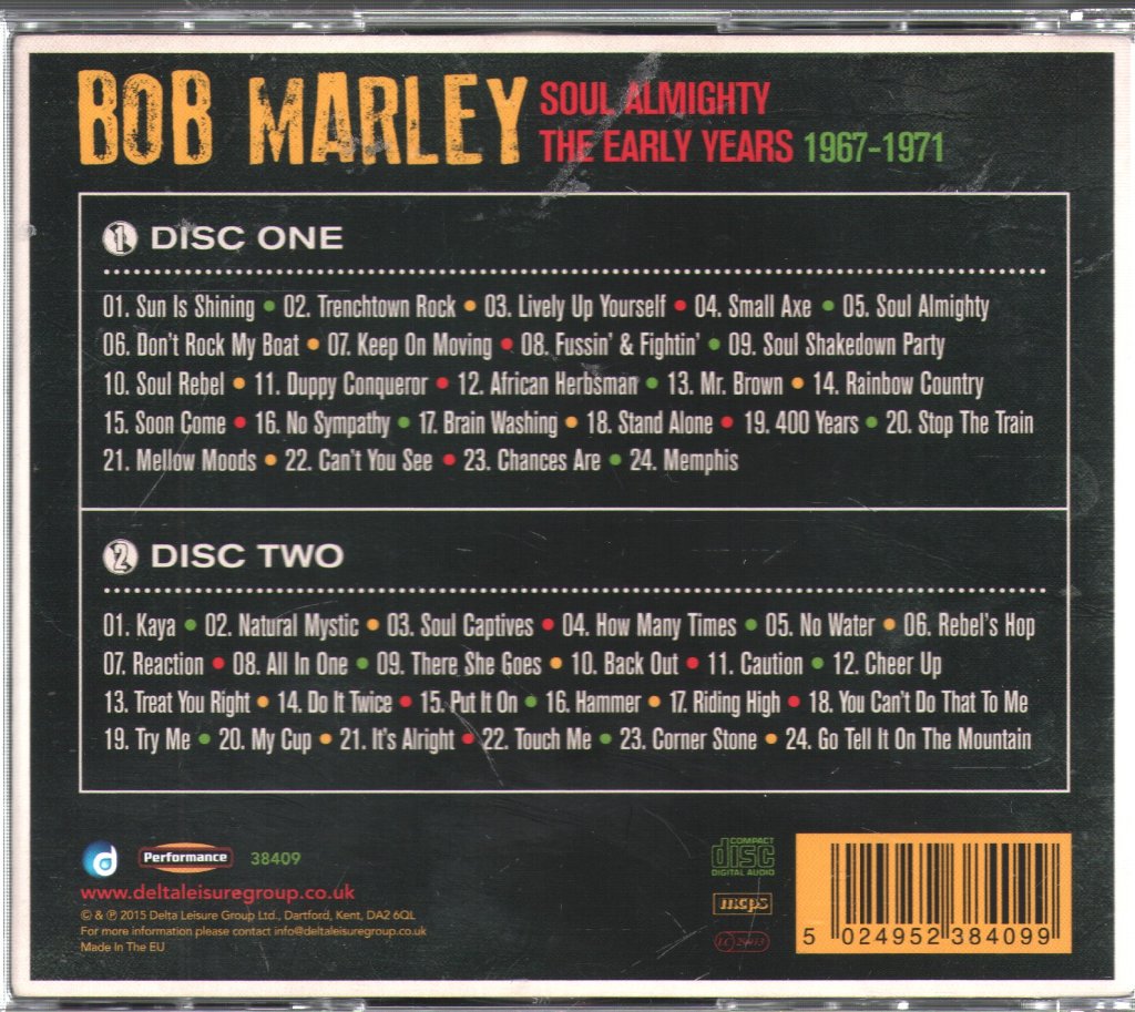 Bob Marley - Soul Almighty-The Early Years 1967-1971 - Double Cd