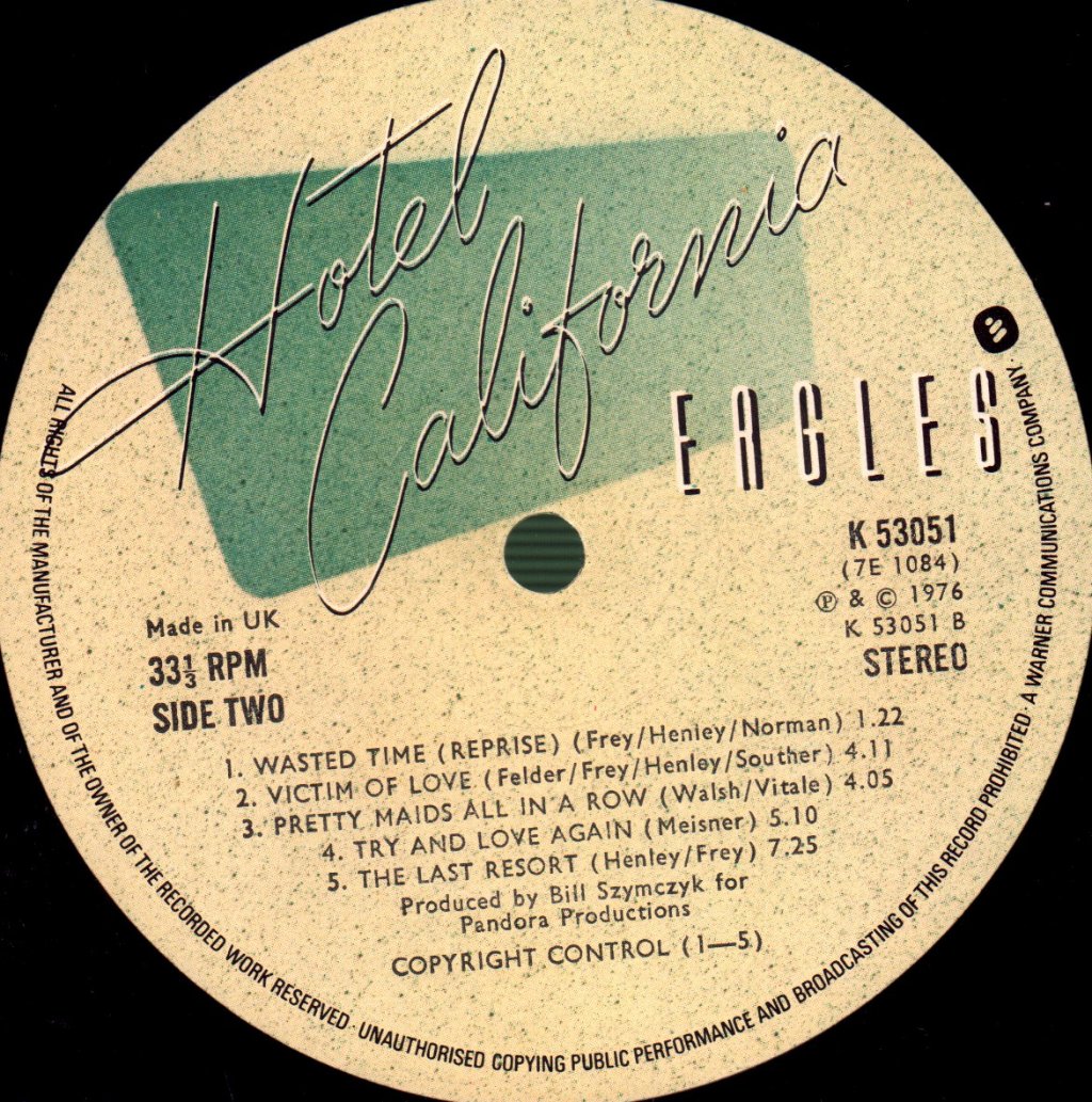 Eagles - Hotel California - Lp