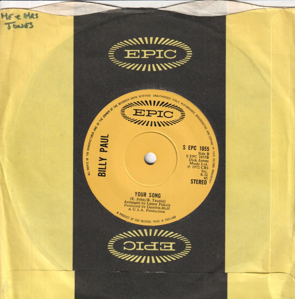 Billy Paul - Me & Mrs Jones - 7 Inch