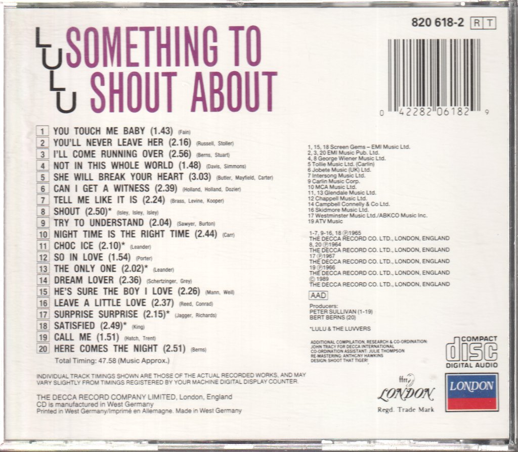 Lulu - Something To Shout About - Cd