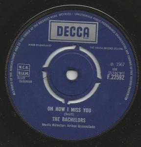 Bachelors - Oh How I Miss You - 7 Inch