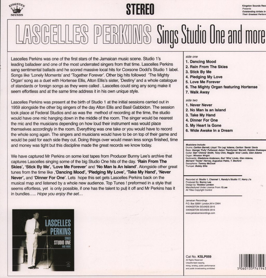 Lascelles Perkins - Sings Studio One And More - Lp