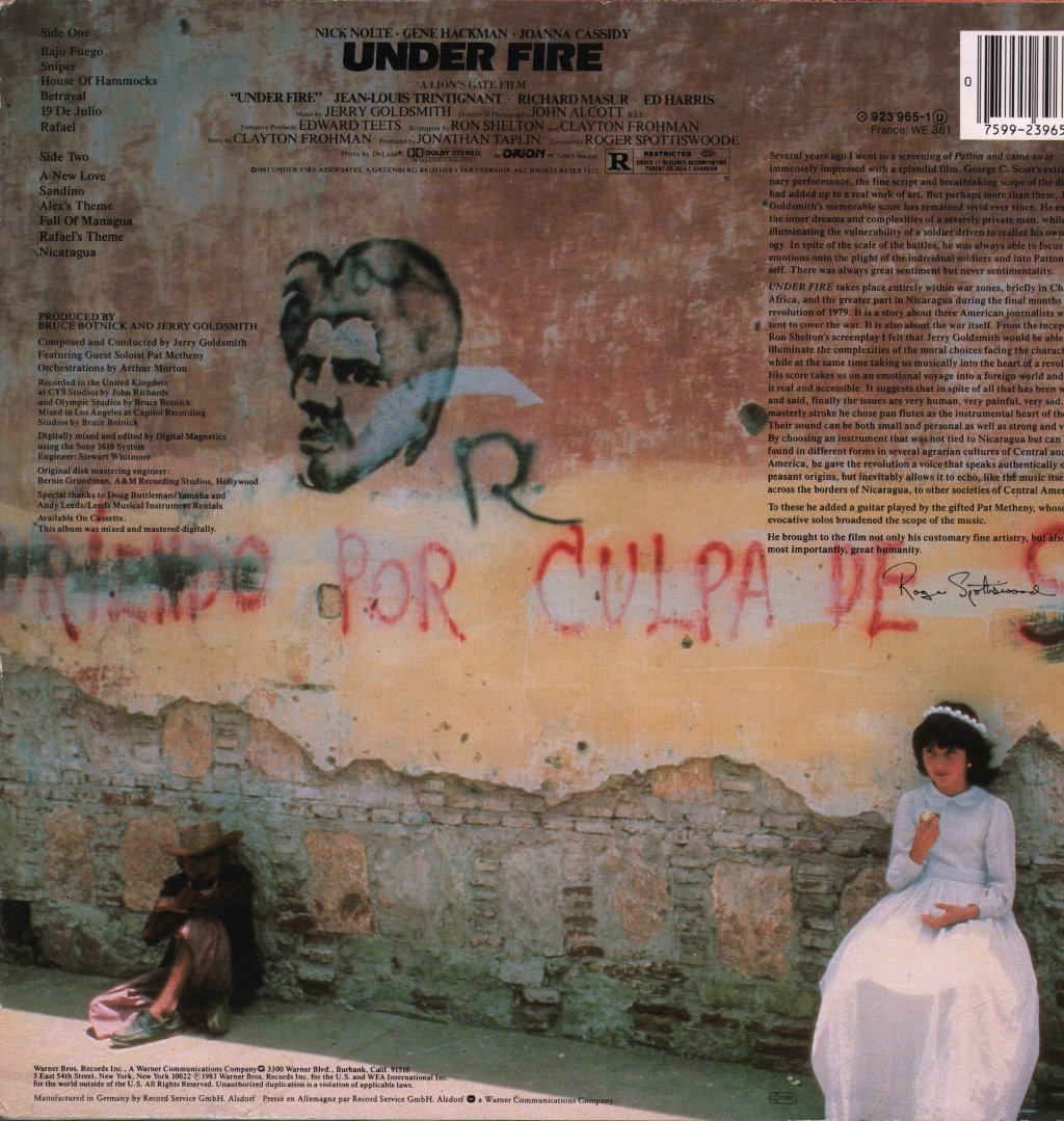 Jerry Goldsmith - Under Fire (Original Motion Picture Sound Track) - Lp