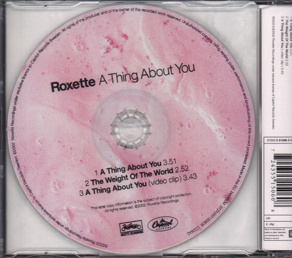Roxette - A Thing About You - Cd