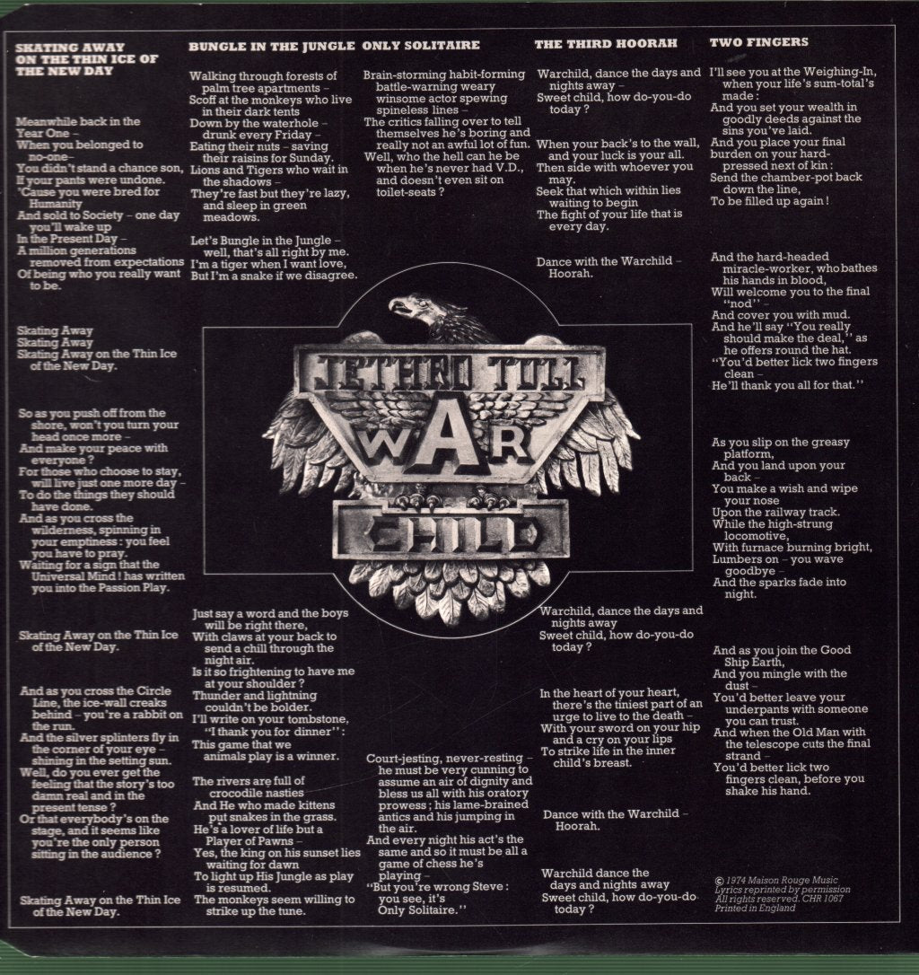 Jethro Tull - War Child - Lp