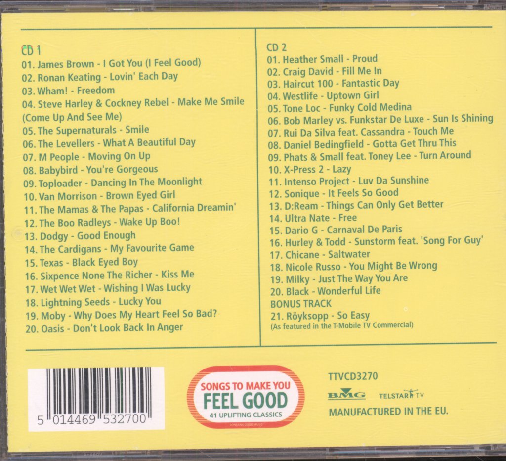 Various Artists - Songs To Make You Feel Good - Double Cd