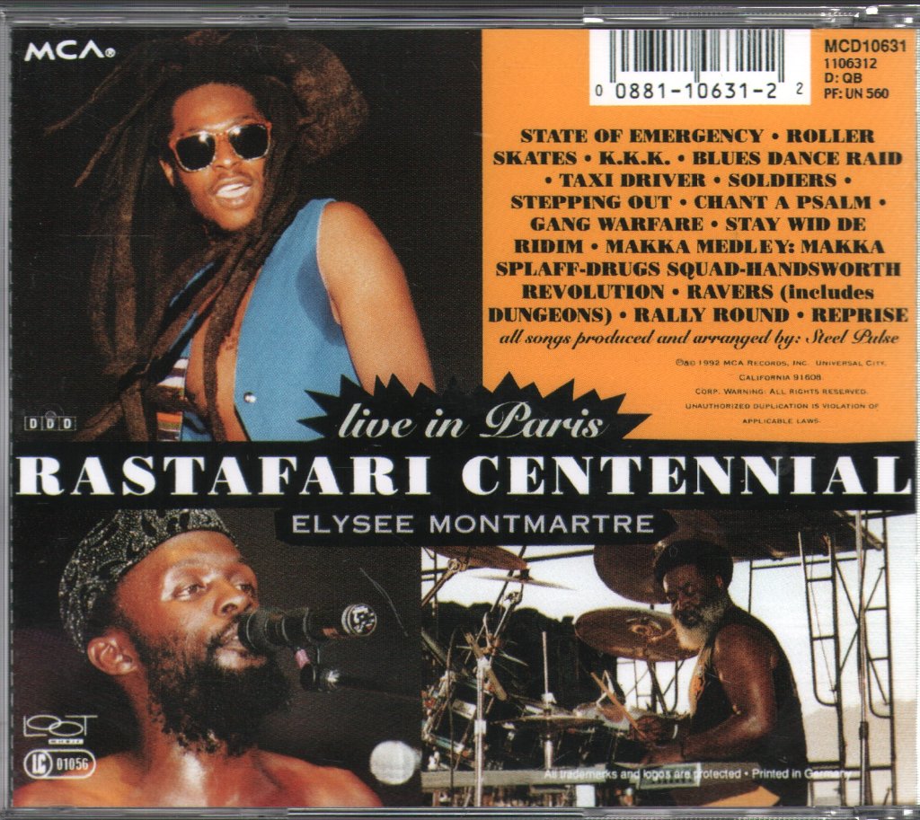 Steel Pulse - Rastafari Centennial (Live In Paris - Elysee Montmartre) - Cd