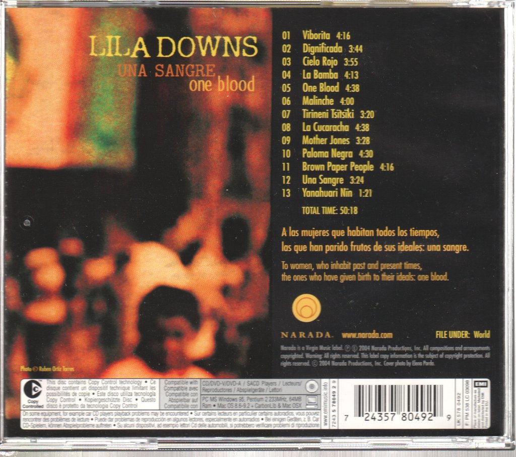 Lila Downs - Una Sangre = One Blood - Cd
