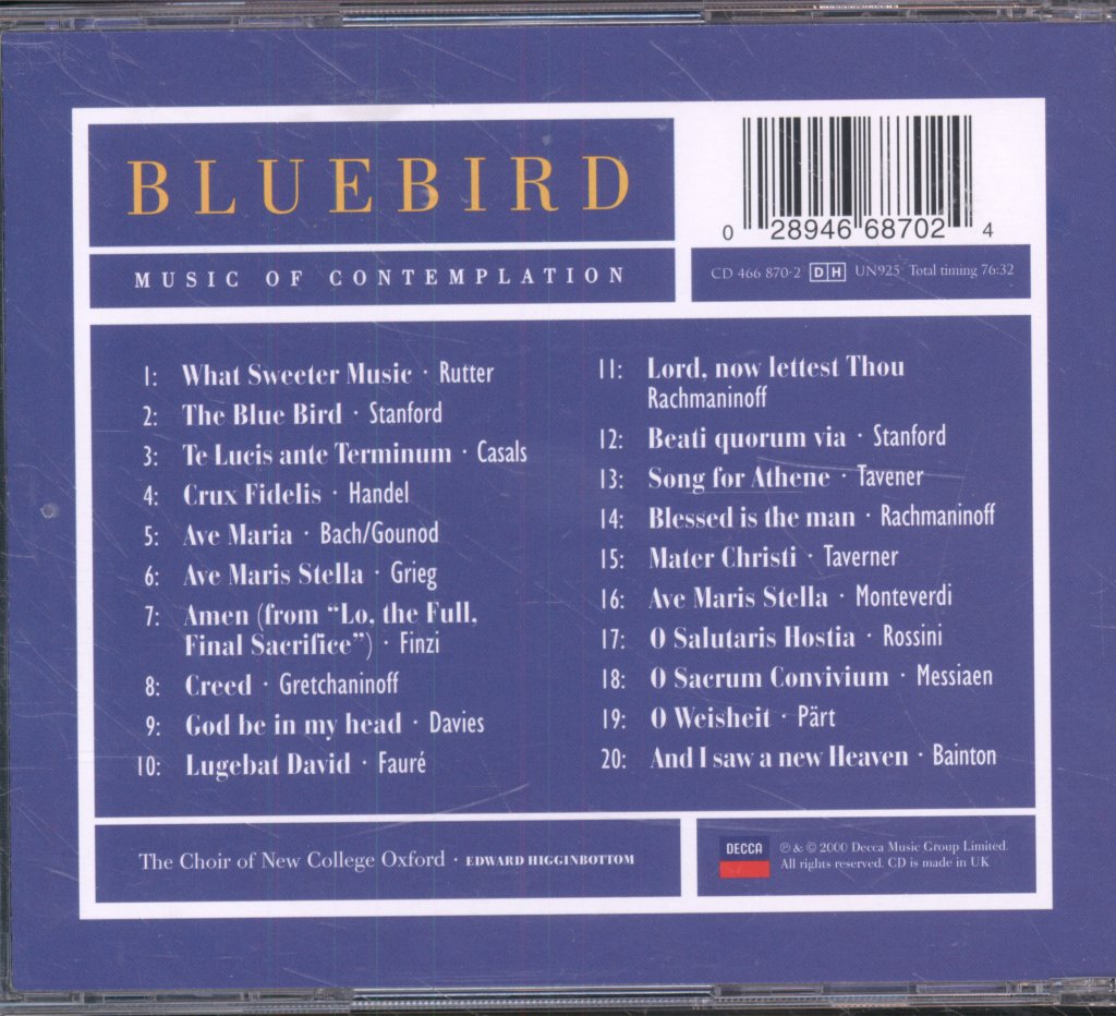 Various Artists - Bluebird - Music Of Contemplation - Cd