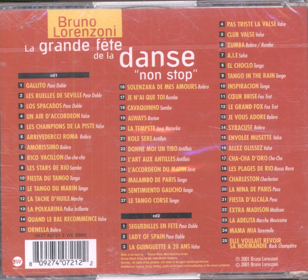 Bruno Lorenzoni - La Grande Fête De La Danse "Non-Stop" - Double Cd