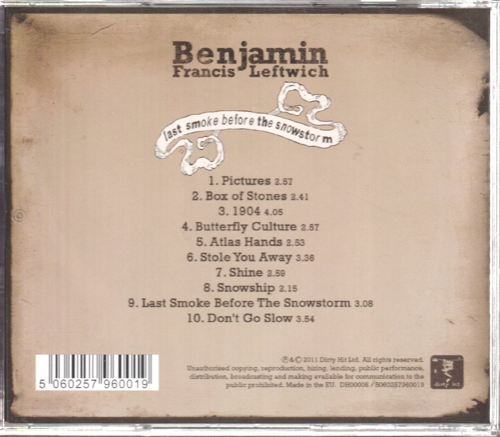 Benjamin Francis Leftwich - Last Smoke Before The Snowstorm - Cd