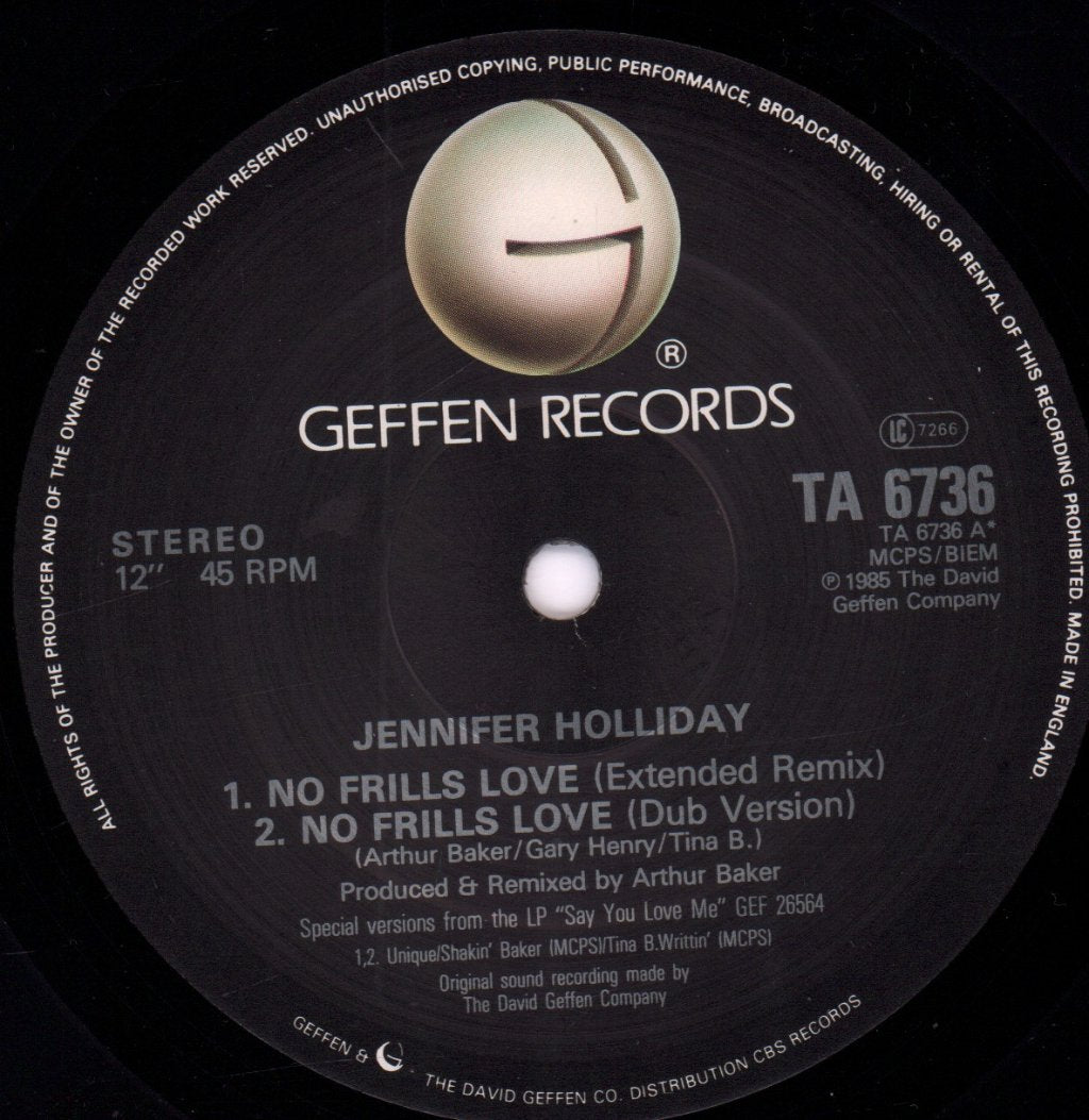 Jennifer Holliday - No Frills Love - 12 Inch