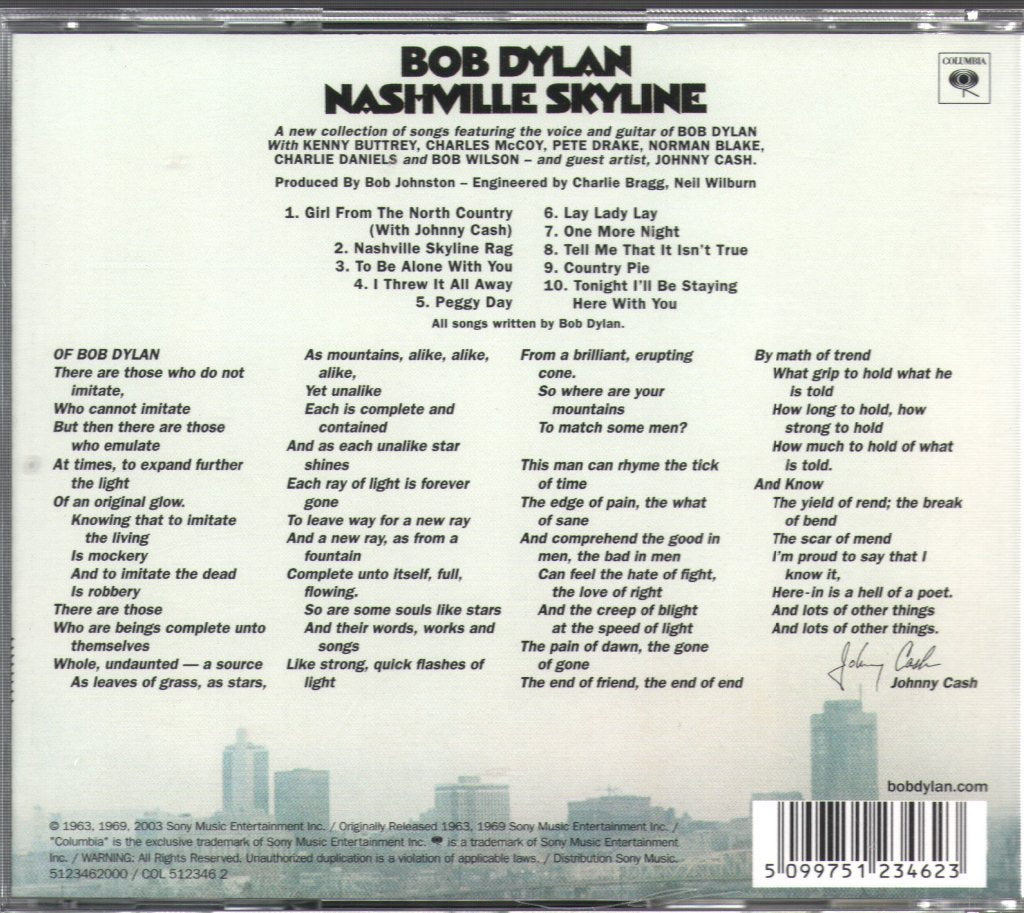 Bob Dylan - Nashville Skyline - Cd