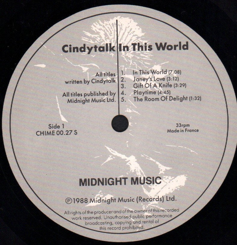 Cindytalk - In This World - Lp