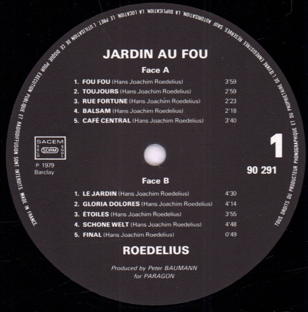 Roedelius - Jardin Au Fou - Lp