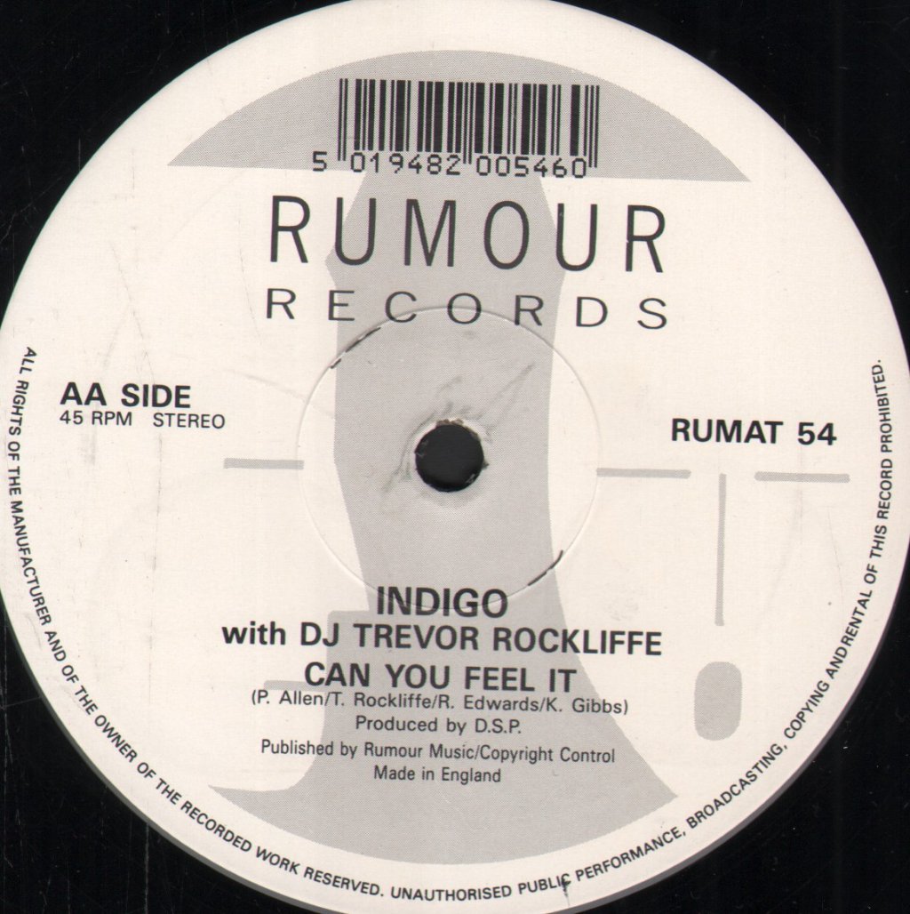 Indigo with Trevor Rockcliffe - Feels So Good / Can You Feel It - 12 Inch