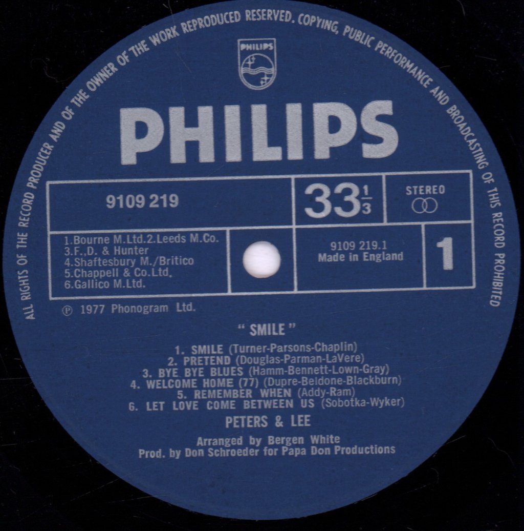 Peters And Lee - Smile - Lp