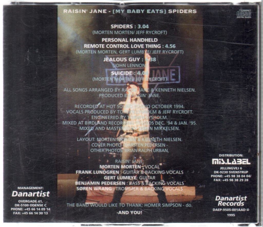 Raisin' Jane - (My Baby Eats) Spiders - Cd