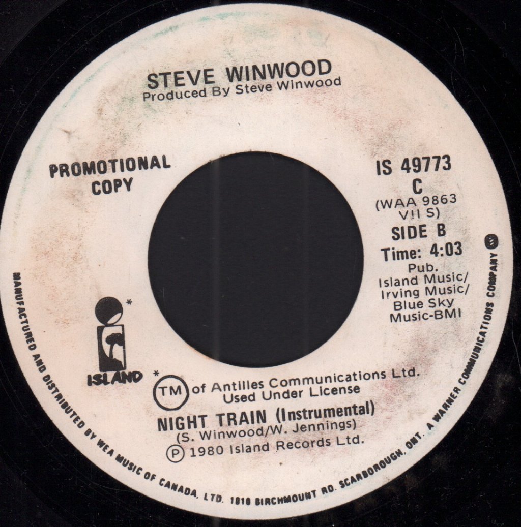 Steve Winwood - Night Train - 7 Inch